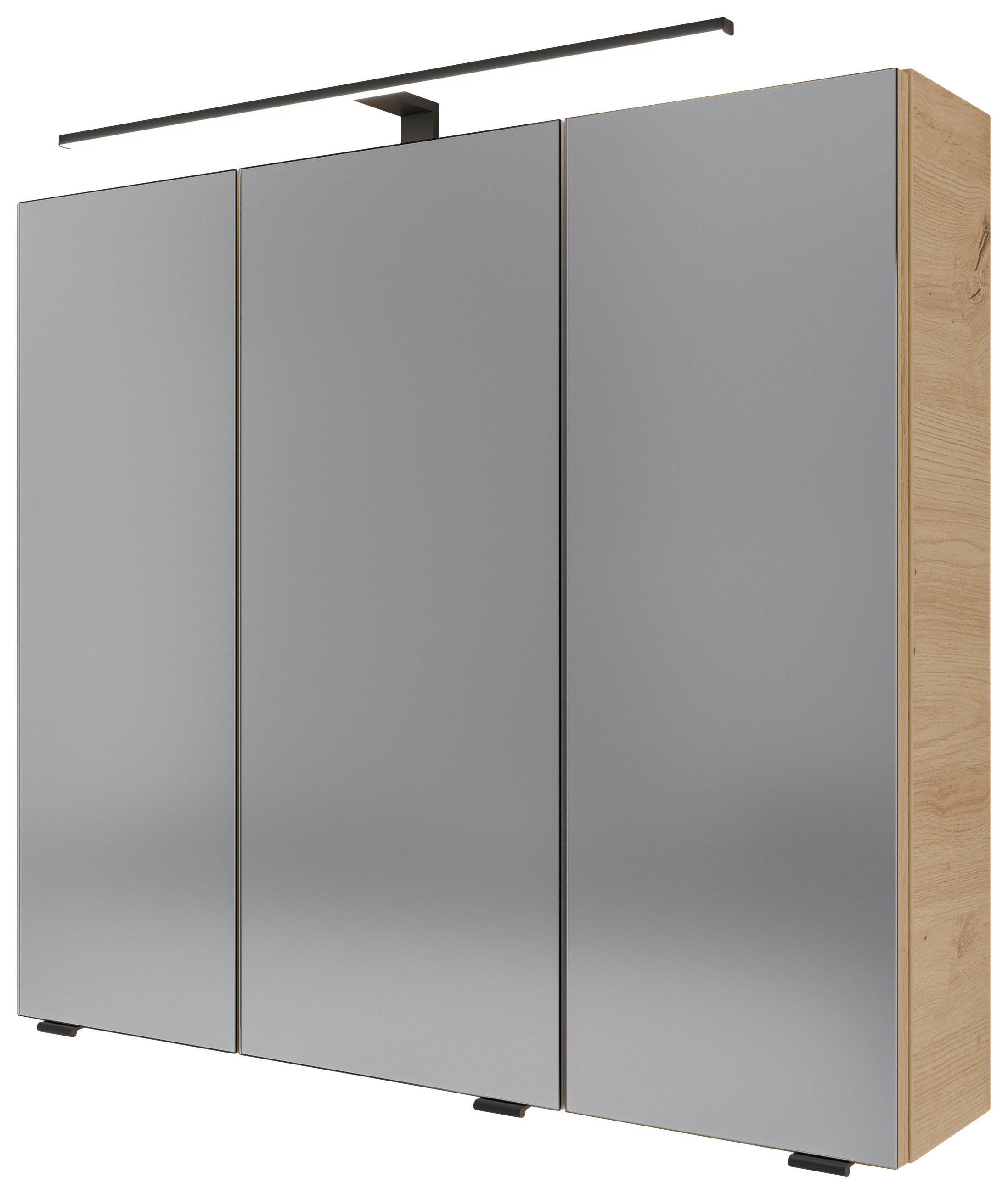 SPIEGELSCHRANK 80/70,3/17 cm  - Silberfarben/Schwarz, KONVENTIONELL, Glas/Holzwerkstoff (80/70,3/17cm) - Dieter Knoll