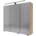 SPIEGELSCHRANK 80/70,3/17 cm  - Silberfarben/Schwarz, KONVENTIONELL, Glas/Holzwerkstoff (80/70,3/17cm) - Dieter Knoll