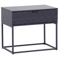 NACHTSCHRANK 59,5/52/38,5 cm  - Schwarz, KONVENTIONELL, Holzwerkstoff/Metall (59,5/52/38,5cm) - Boxxx