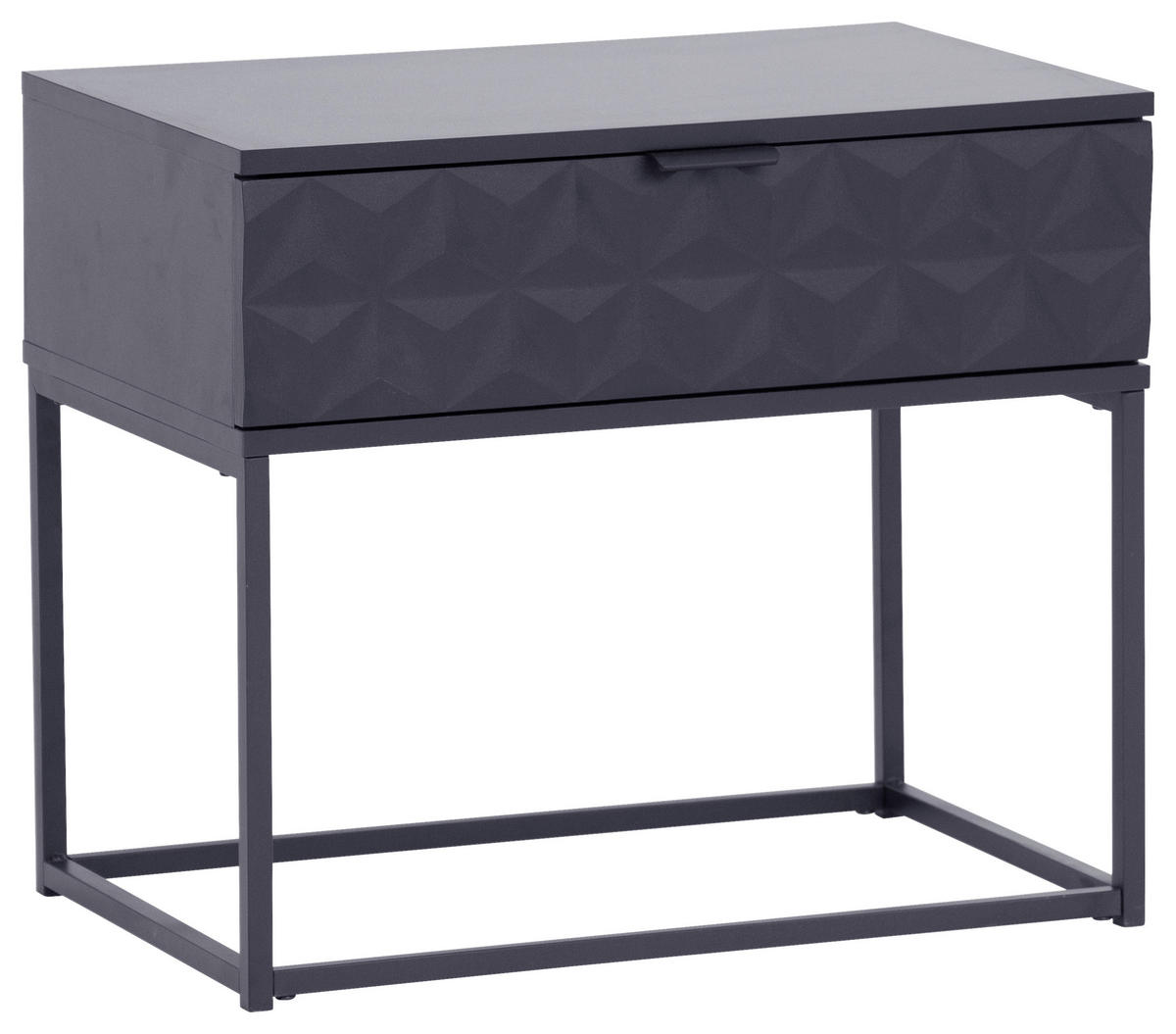 NACHTSCHRANK 59,5/52/38,5 cm  - Schwarz, KONVENTIONELL, Holzwerkstoff/Metall (59,5/52/38,5cm) - Boxxx