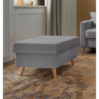 HOCKER Textil Dunkelgrau  - Dunkelgrau/Naturfarben, Design, Holz/Textil (61/43/61cm) - P & B