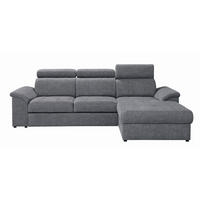 SEDEŽNA GARNITURA, flis siva  - siva, Konvencionalno, tekstil/les (268/185/99cm) - Milax