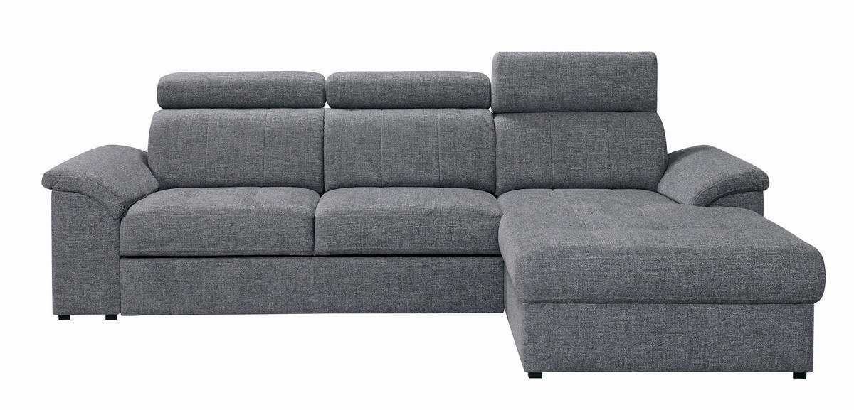 SEDEŽNA GARNITURA, flis siva  - siva, Konvencionalno, tekstil/les (268/185/99cm) - Milax