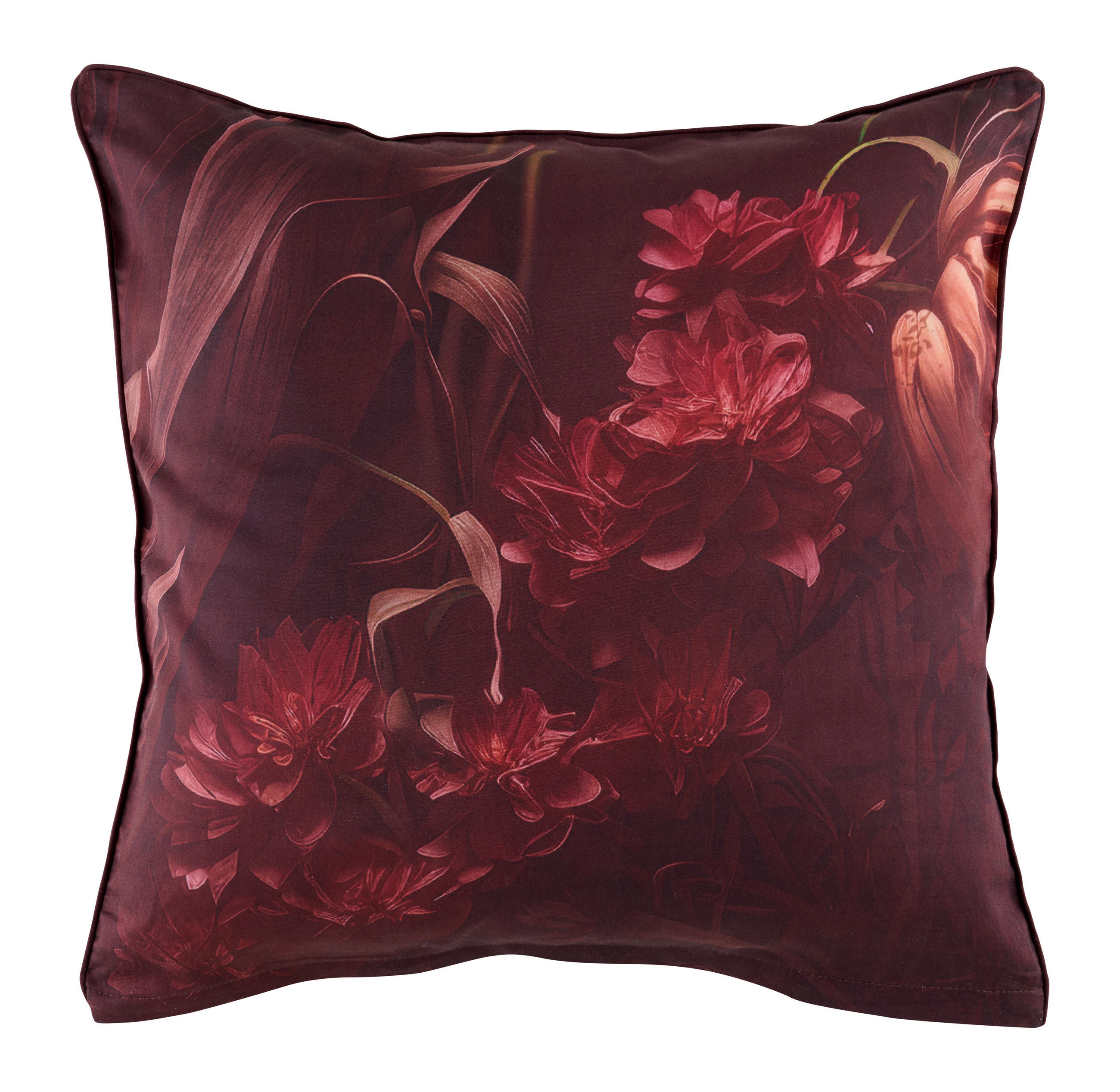 KISSENHÜLLE 48/48 cm  - Dunkelrot, Textil (48/48cm) - Novel