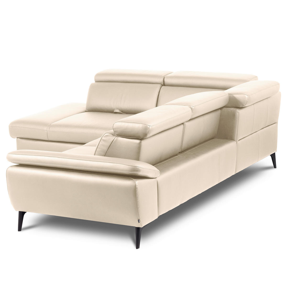 ECKSOFA  in Lederlook Echtleder Grau  220/274 cm  - Schwarz/Grau, Design, Leder/Textil (220/274cm) - Livetastic