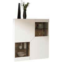 HIGHBOARD  112/130/43 cm  - Wildeiche/Schwarz, Design, Glas/Holz (112/130/43cm) - Voglauer