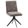 STUHL Lederlook Graubraun, Schwarz  - Graubraun/Schwarz, Design, Textil/Metall (46,5/87/64cm) - Voleo