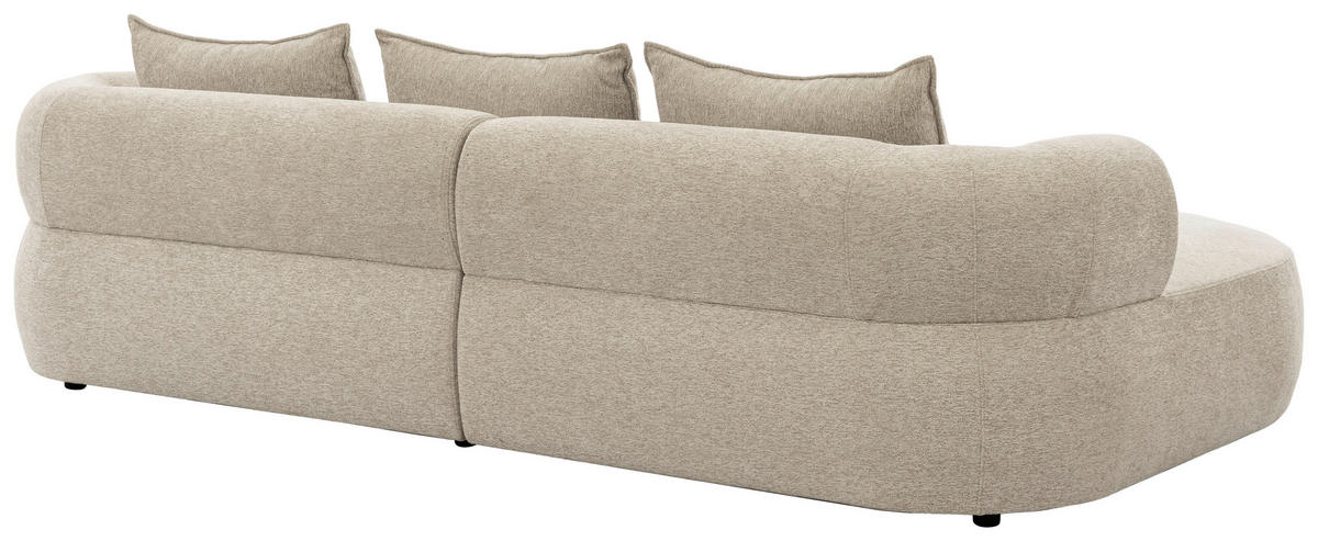 ECKSOFA FERRO Beige Chenille  - Beige/Schwarz, Design, Kunststoff/Textil (156/256cm) - Livetastic