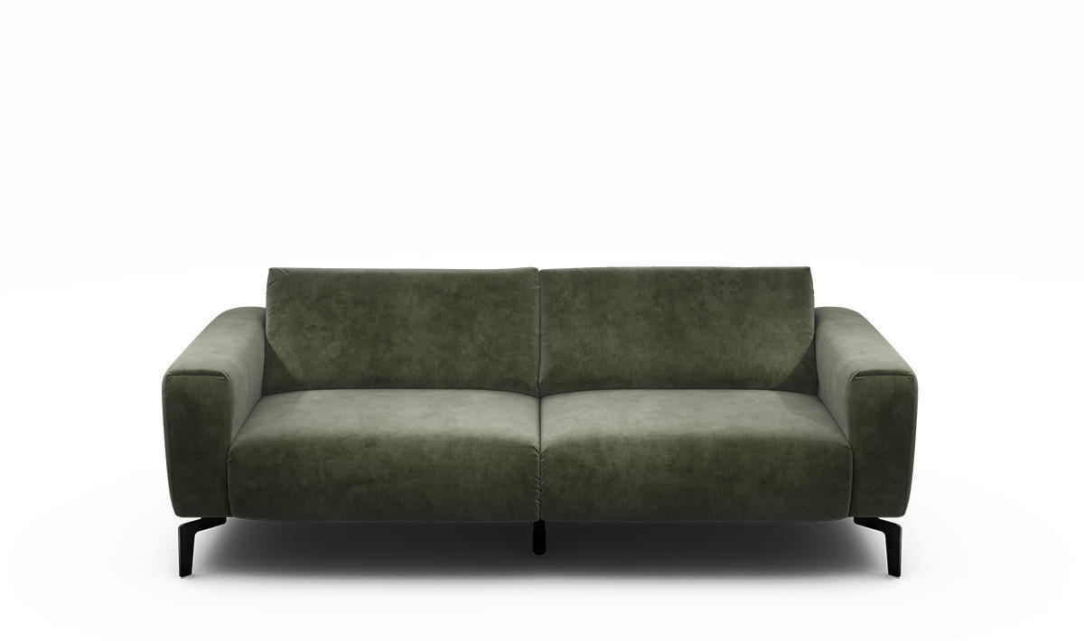 2,5-SITZER in Samt Waldgrün  - Waldgrün/Schwarz, Design, Textil/Metall (220/86/86-94cm) - SENSOO