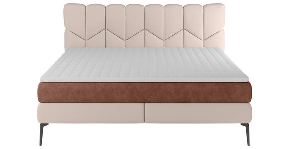 BOXSPRINGBETT 180/200 cm  in Champagner, Terracotta  - Champagner/Terracotta, Design, Leder/Textil (180/200cm) - Esposa