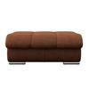 HOCKER in Textil Cognac  - Chromfarben/Cognac, Modern, Textil/Metall (100/43/80cm) - MID.YOU