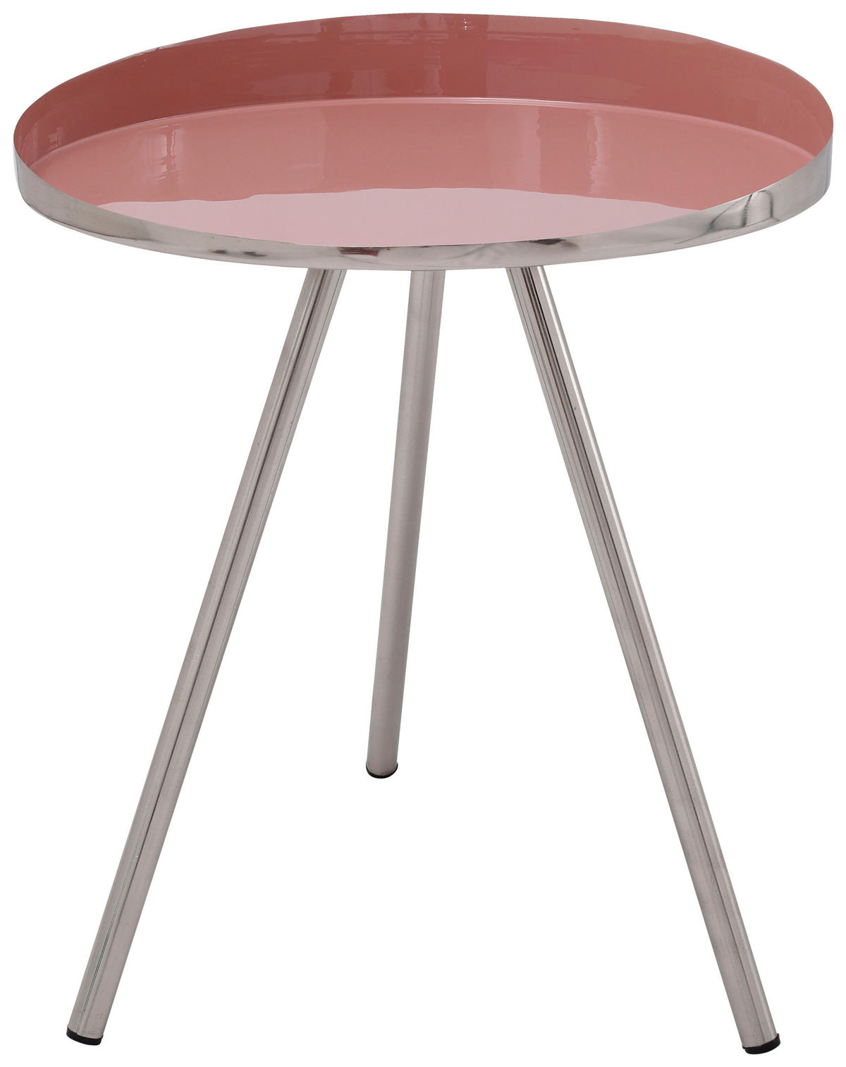 ODKLÁDACÍ STOLEK, růžová, barvy stříbra - růžová/barvy stříbra, Design, kov (41/47cm) - MID.YOU