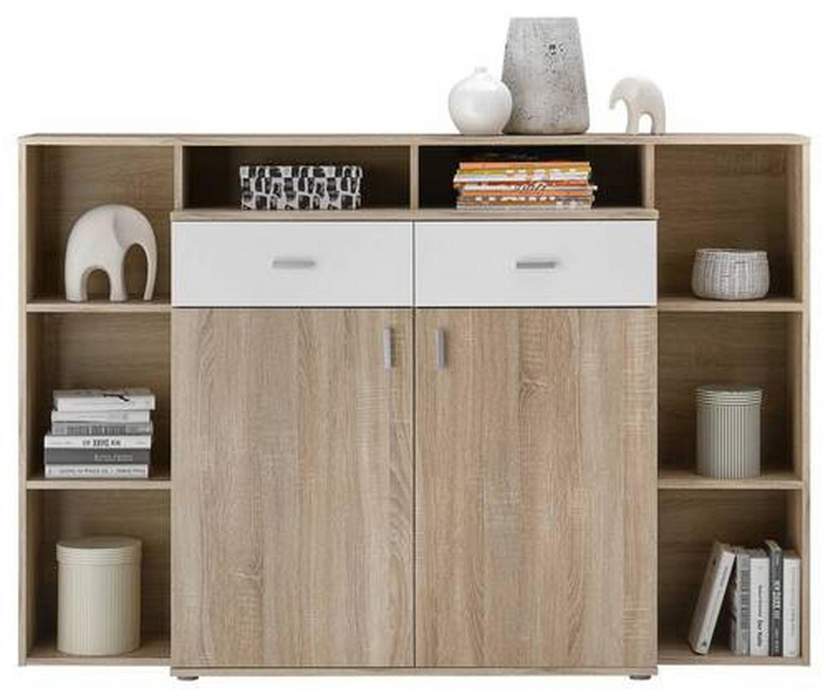 SIDEBOARD  in 160/86/38 cm  - Silberfarben/Schwarz, Design, Holzwerkstoff/Kunststoff (160/86/38cm) - MID.YOU