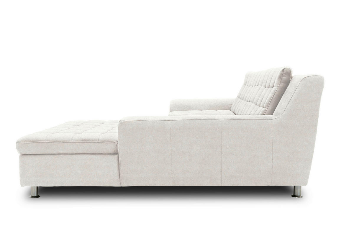ECKSOFA MORTON Beige Mikrofaser  - Chromfarben/Beige, MODERN, Textil/Metall (304/200/84cm) - MID.YOU