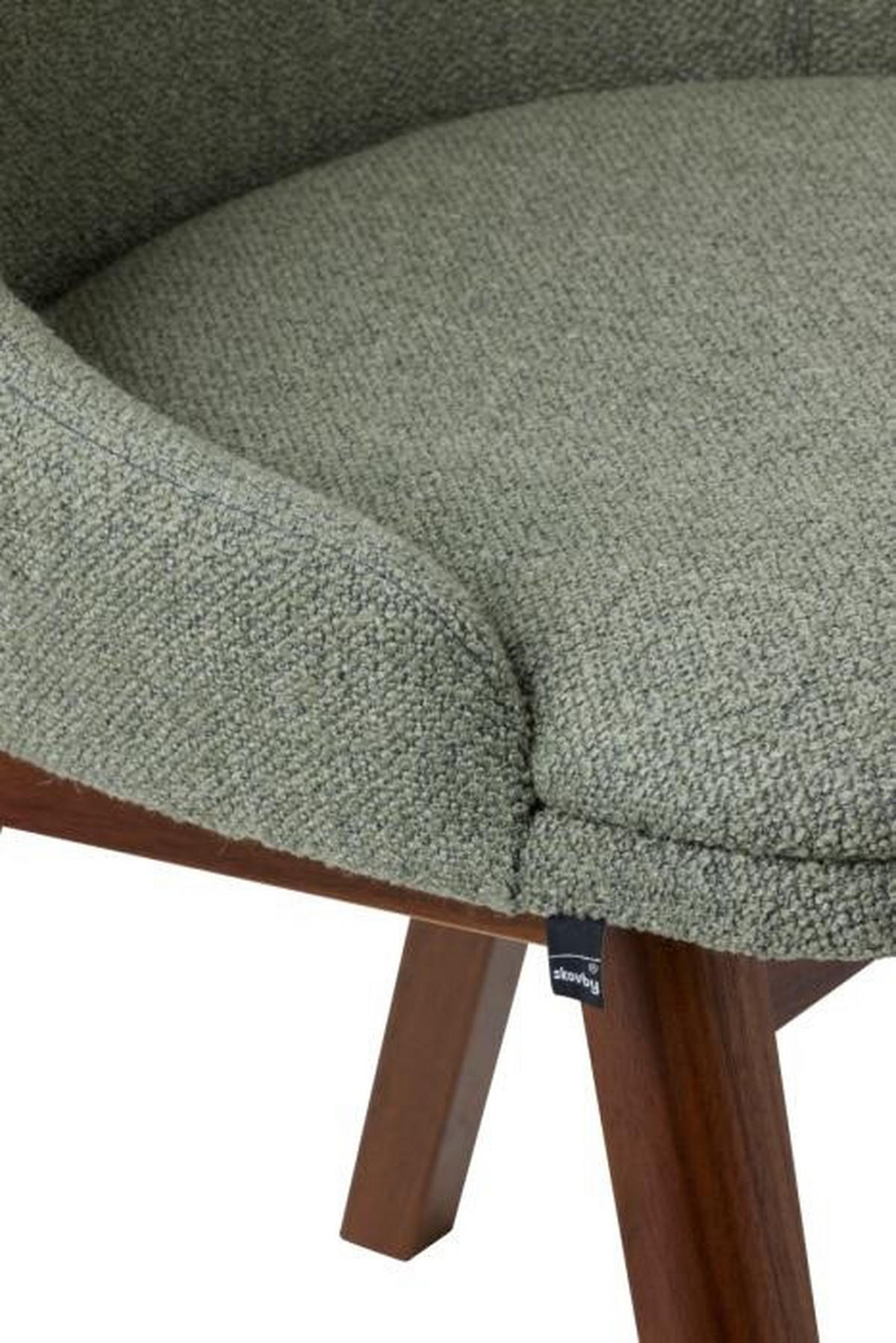 STOL  läderutbud, tygutbud   grön, valnötsfärgad  - grön/valnötsfärgad, Design, trä/textil (56/85/58cm) - Skovby