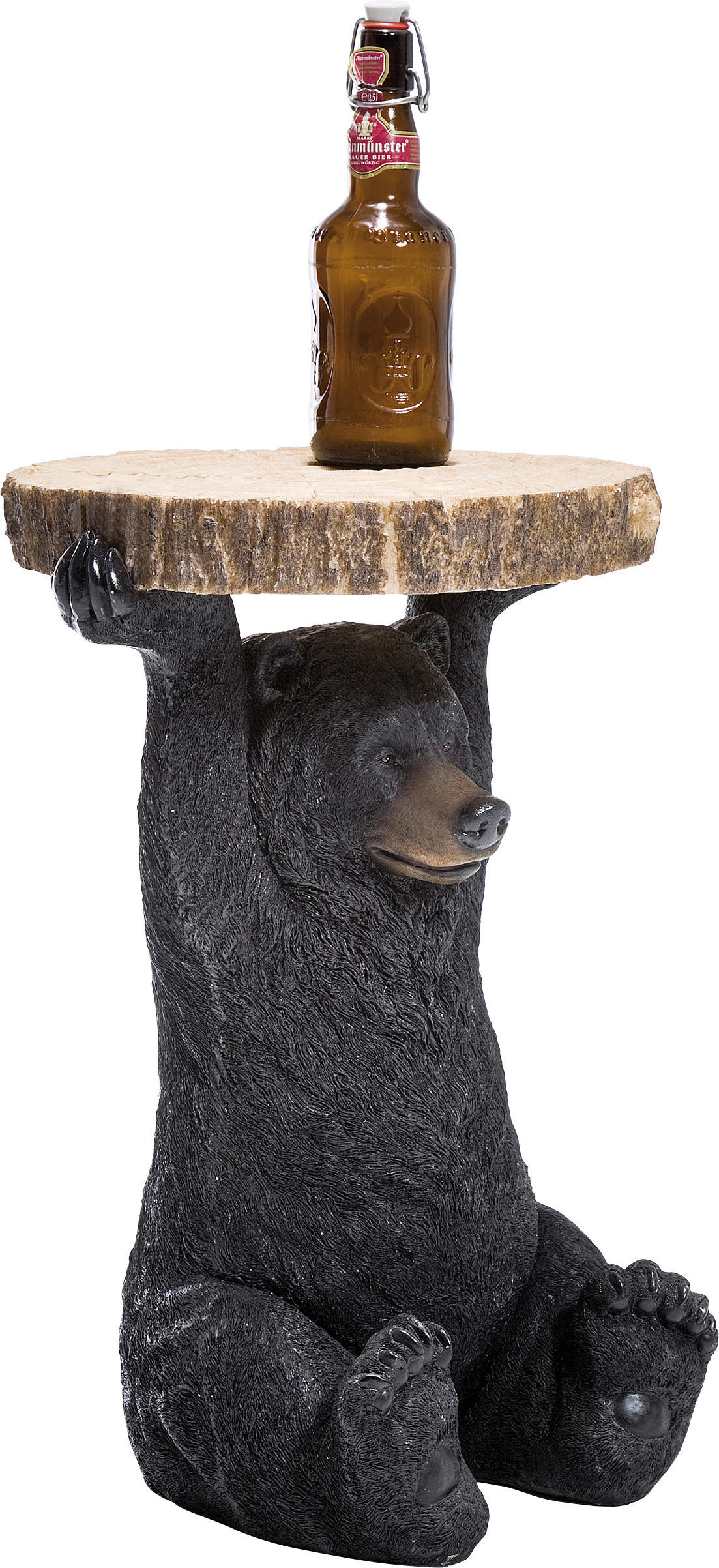 BEISTELLTISCH 40/40/58 cm Schwarz, Hellbraun rund  - Hellbraun/Schwarz, Design, Kunststoff (40/40/58cm) - Kare-Design
