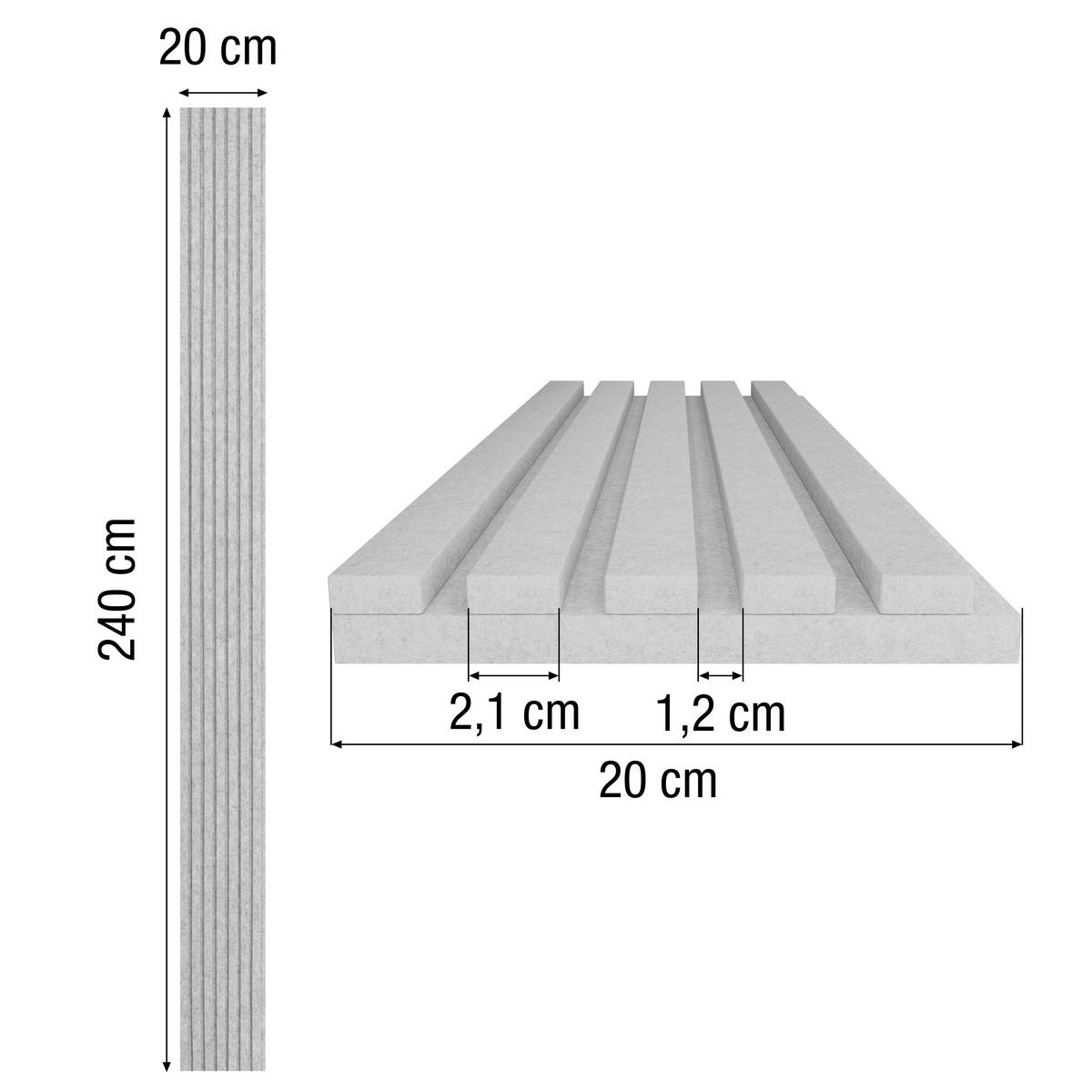 AKUSTIKPANEEL  - Hellgrau, Basics, Kunststoff (20/240/1,8cm)