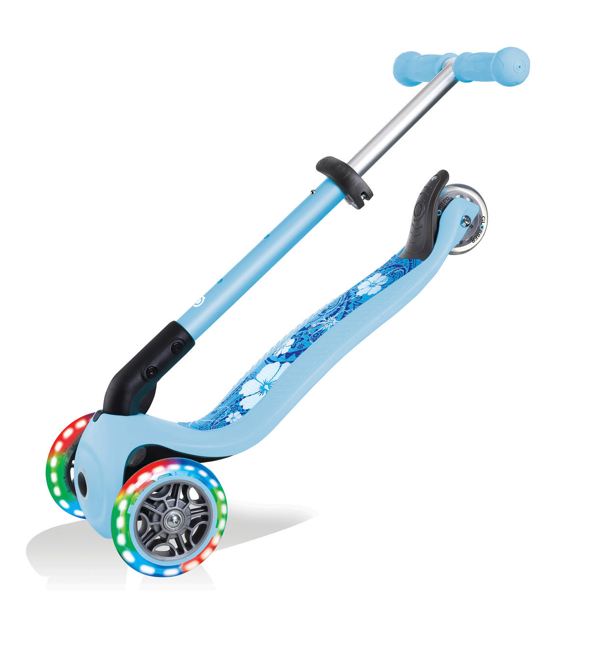 KINDERSCOOTER JUNIOR FOLDABLE FANTASY LIGHTS  - Hellblau, LIFESTYLE, Kunststoff (56/28,6/68cm) - GLOBBER