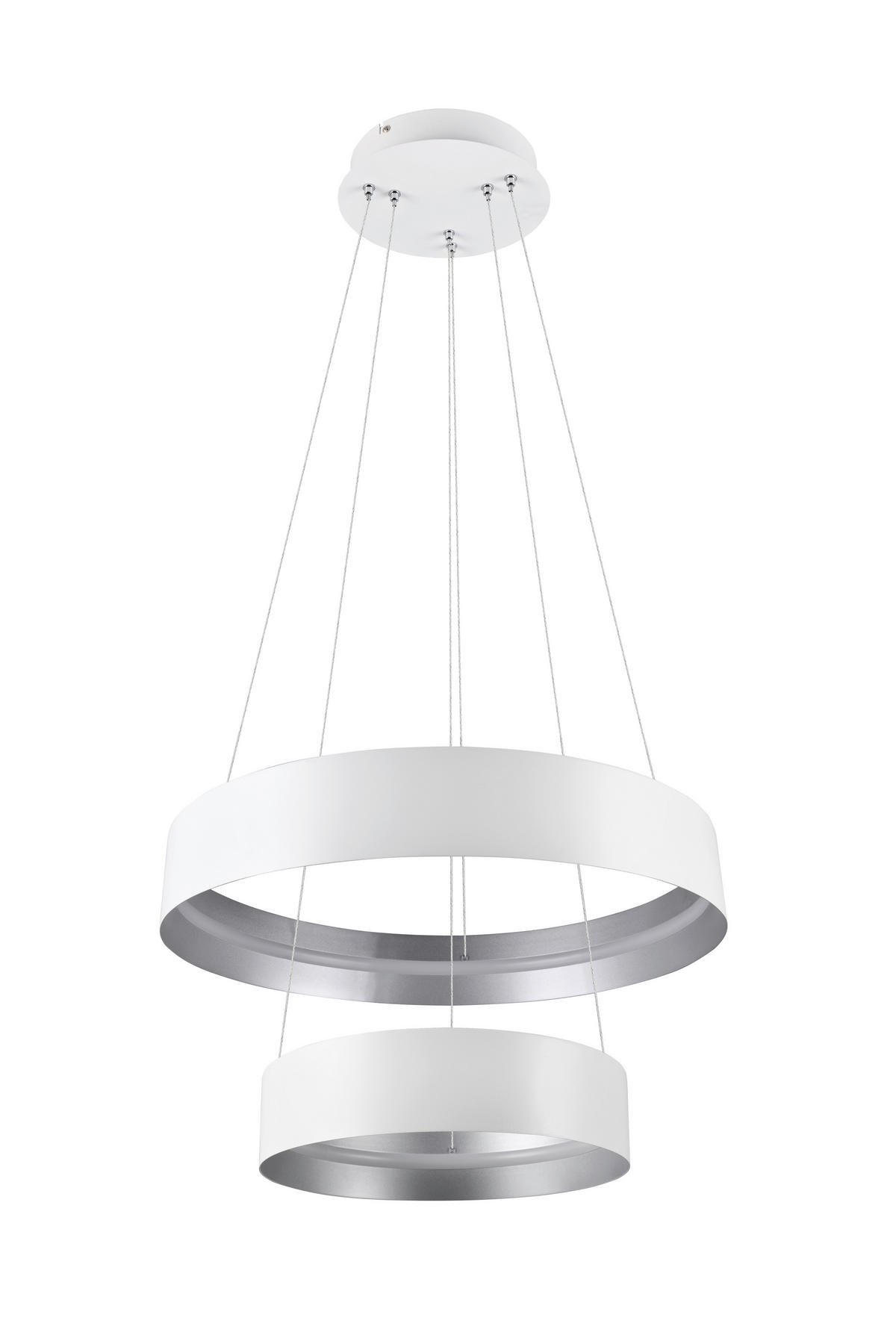 LED-HÄNGELEUCHTE Loop 50/150 cm   - Silberfarben/Weiß, Design, Metall (50/150cm) - Musterring