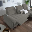 ECKSOFA in Webstoff Grau  - Schwarz/Grau, LIFESTYLE, Textil/Metall (310/180cm) - Valnatura