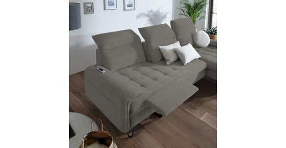 ECKSOFA in Webstoff Grau  - Schwarz/Grau, LIFESTYLE, Textil/Metall (310/180cm) - Valnatura