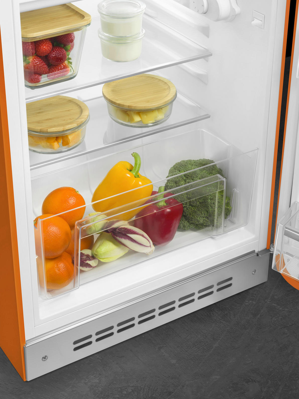 KÜHLSCHRANK 54,5/97-98/70,1 cm FAB10ROR6  - Orange, Basics, Glas/Metall (54,5/97-98/70,1cm) - SMEG