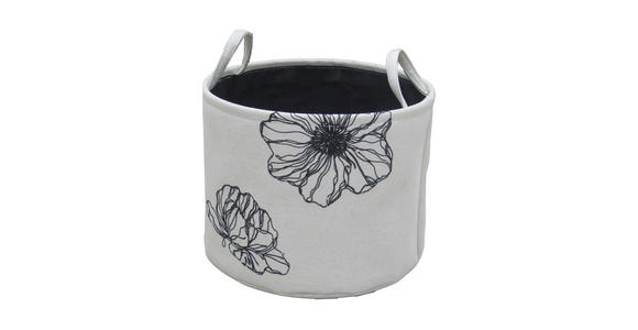AUFBEWAHRUNGSKÖRBCHEN 34/25 cm - Schwarz/Weiß, Basics, Kunststoff/Textil (34/25cm) - Ambia Home