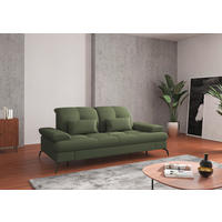 2,5-SITZER in Flachgewebe Olivgrün  - Schwarz/Olivgrün, Konventionell, Textil/Metall (202/90/122cm) - Sit & More