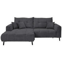 ECKSOFA in Cord Anthrazit  - Anthrazit/Schwarz, Konventionell, Textil/Metall (185/250cm) - Carryhome