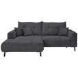 ECKSOFA in Cord Anthrazit  - Anthrazit/Schwarz, KONVENTIONELL, Textil/Metall (185/250cm) - Carryhome