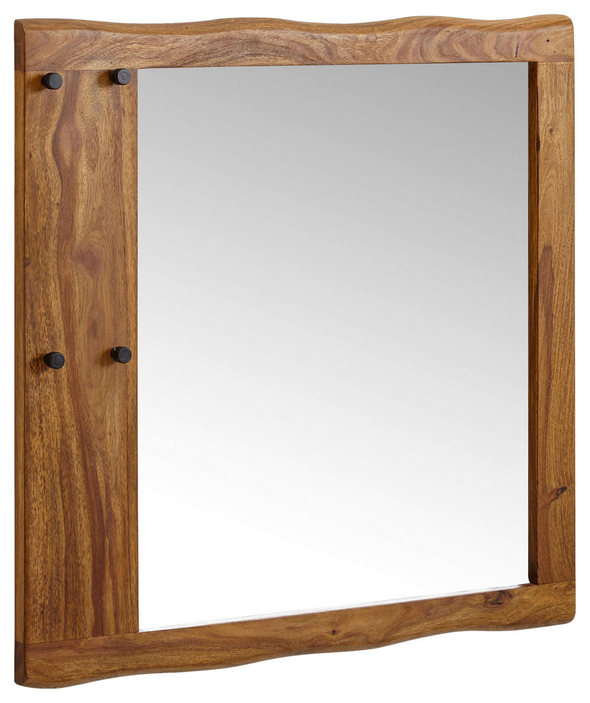NÁSTĚNNÉ ZRCADLO, 80/80/3 cm,  - barvy sheesham, Moderní, dřevo/sklo (80/80/3cm) - MID.YOU