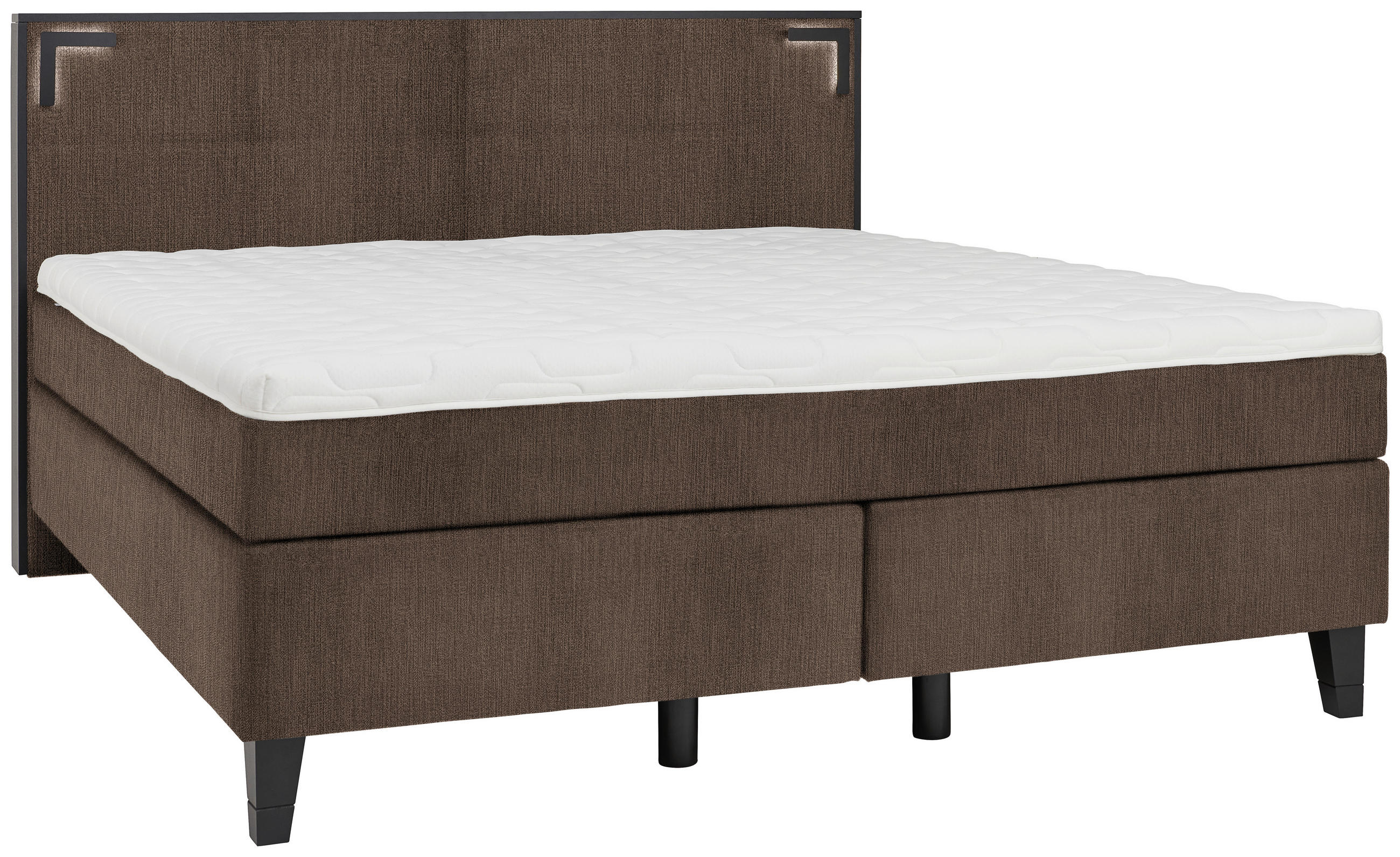 BOXSPRINGBETT 160/200 cm  in Braun  - Schwarz/Braun, Design, Holz/Textil (160/200cm) - Hom`in