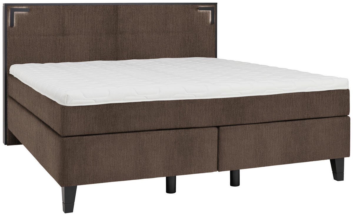 BOXSPRINGBETT 160/200 cm  in Braun  - Schwarz/Braun, Design, Holz/Textil (160/200cm) - Hom`in