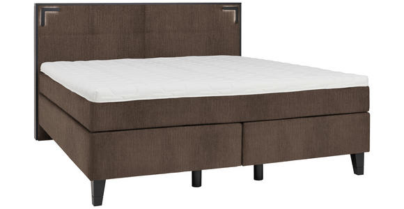BOXSPRINGBETT 180/200 cm  in Braun  - Schwarz/Braun, Design, Holz/Textil (180/200cm) - Hom`in