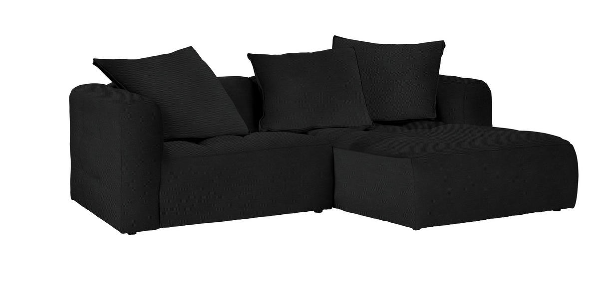 Freisteller von Stylife ECKSOFA MOSSO Schwarz Webstoff.