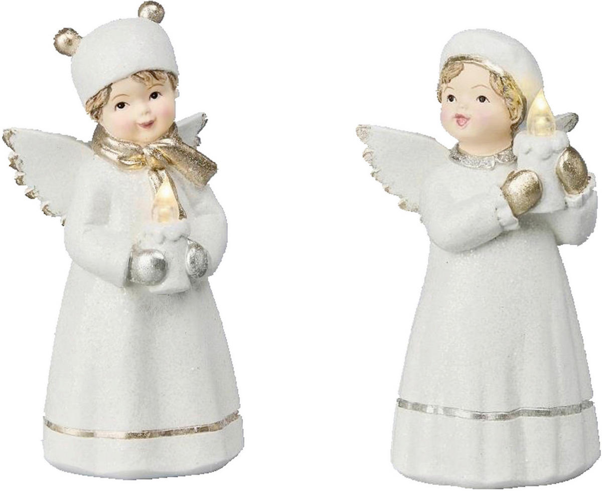 DEKOENGEL - Goldfarben/Weiß, LIFESTYLE, Kunststoff (7,9/15/6cm) - X-Mas