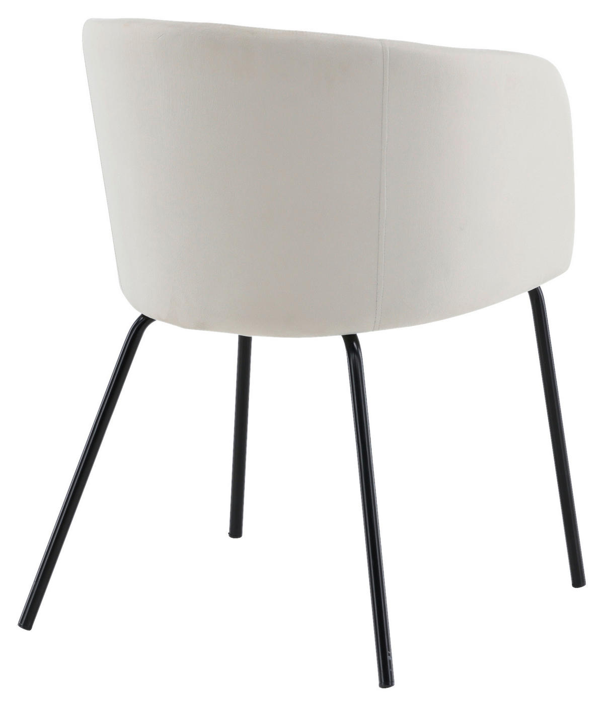 STUHL  in Eisen Samt Metall, Textil  - Beige/Schwarz, Design, Holz/Textil (55/78/55cm) - Livetastic