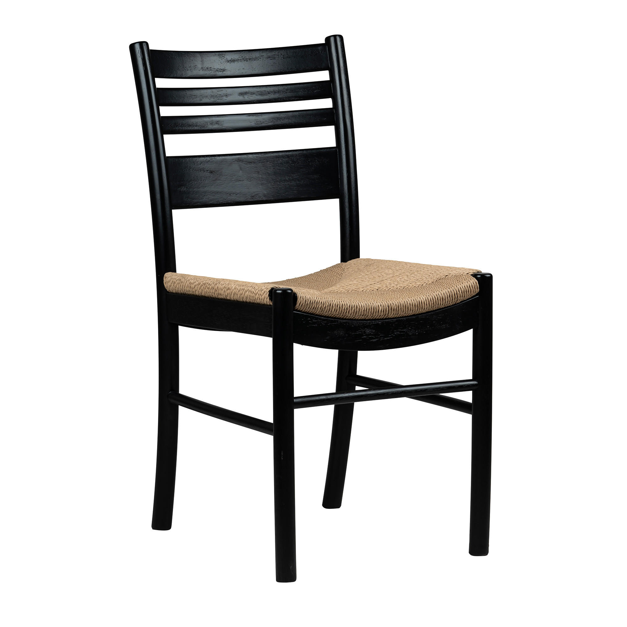 STOL  - svart/naturfärgad, Modern, trä (43/85/53cm) - Niels Andersson