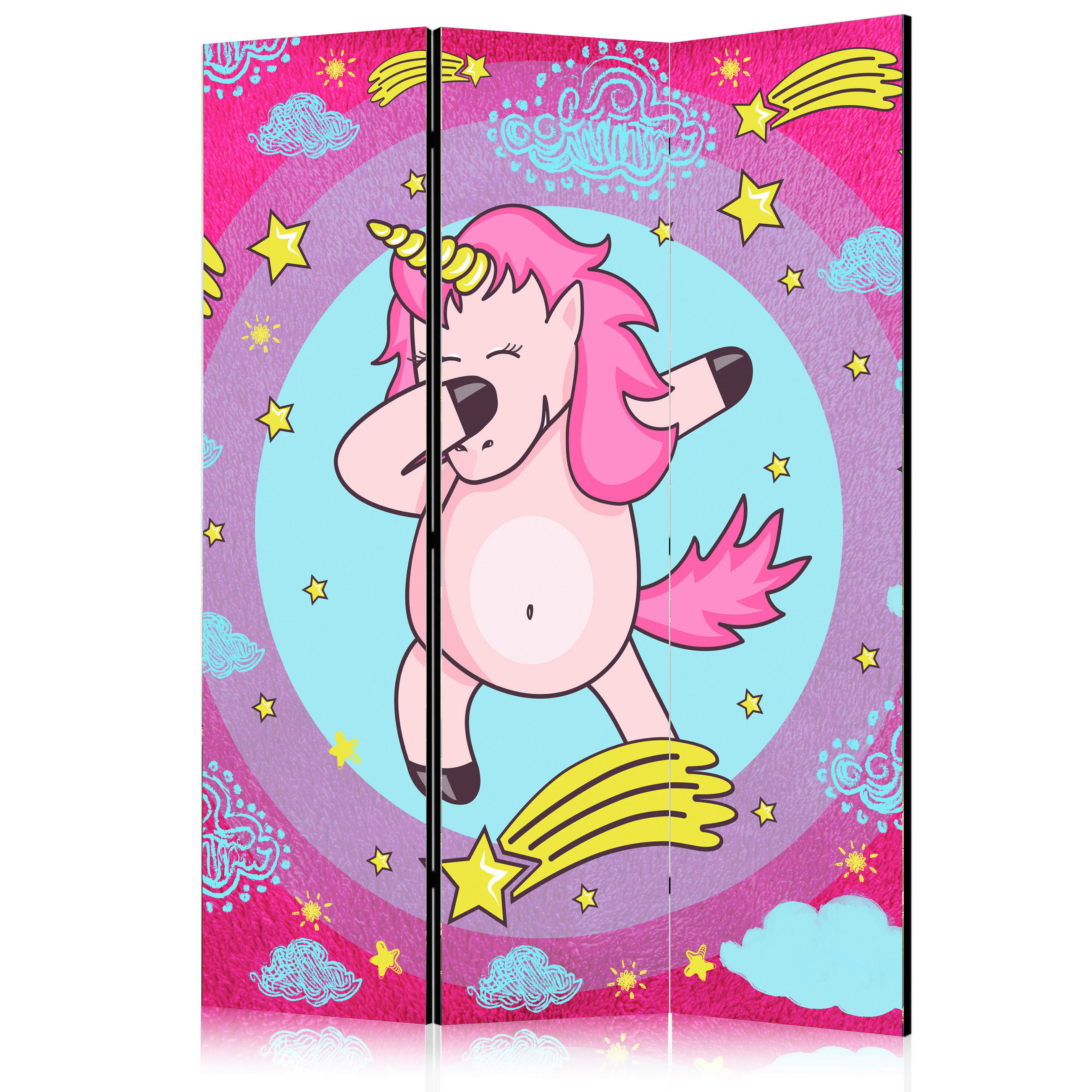 SKÄRMVÄGG  i trä, textil  pink, ljusblå  - pink/ljusblå, Basics, trä/textil (135/172/3cm) - artgeist