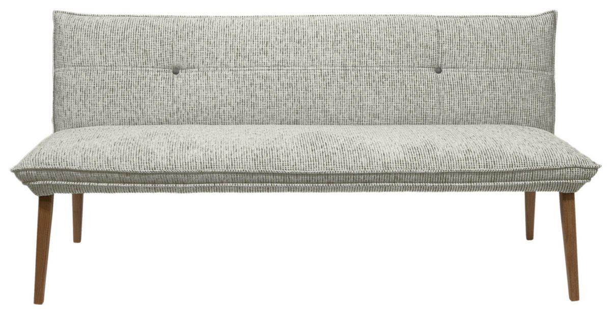 SITZBANK 179/86/65 cm Chenille Eichefarben, Hellgrau Eiche massiv Holz  - Eichefarben/Eschefarben, KONVENTIONELL, Holz/Textil (179/86/65cm) - Valdera