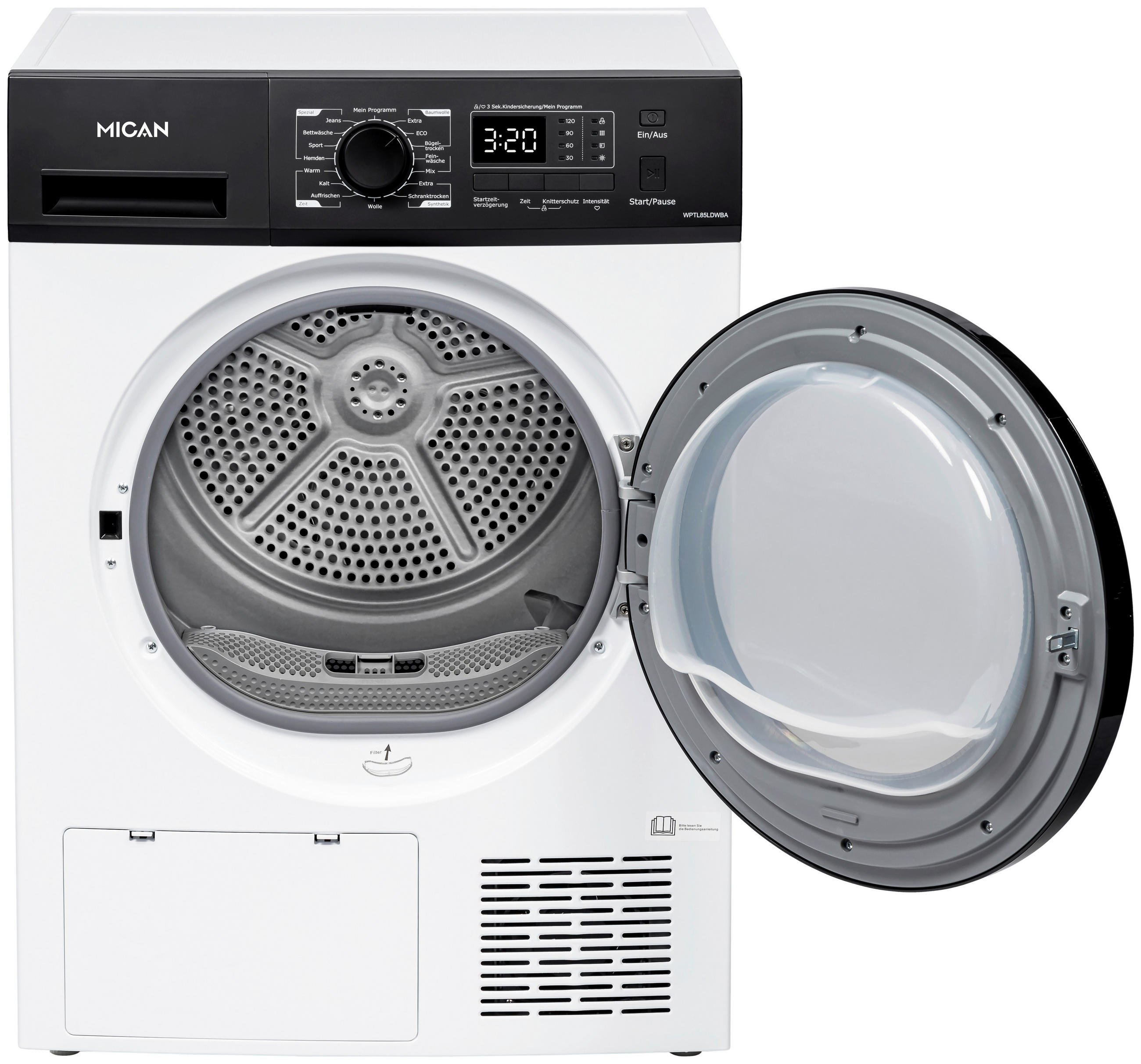 WÄRMEPUMPENTROCKNER WPTL85LDWBA  - Weiß, Basics, Kunststoff/Metall (60/84,5/59,5cm) - Mican