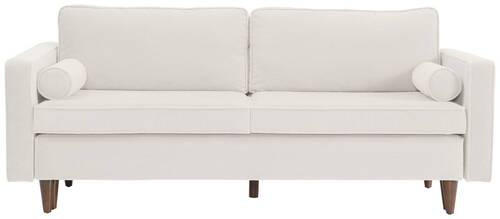 SCHLAFSOFA Cord Creme  - Buchefarben/Creme, MODERN, Holz/Textil (208/78/96cm) - Livetastic