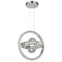 LED-HÄNGELEUCHTE 50/40/120 cm  - Klar/Chromfarben, Design, Glas/Metall (50/40/120cm) - Globo