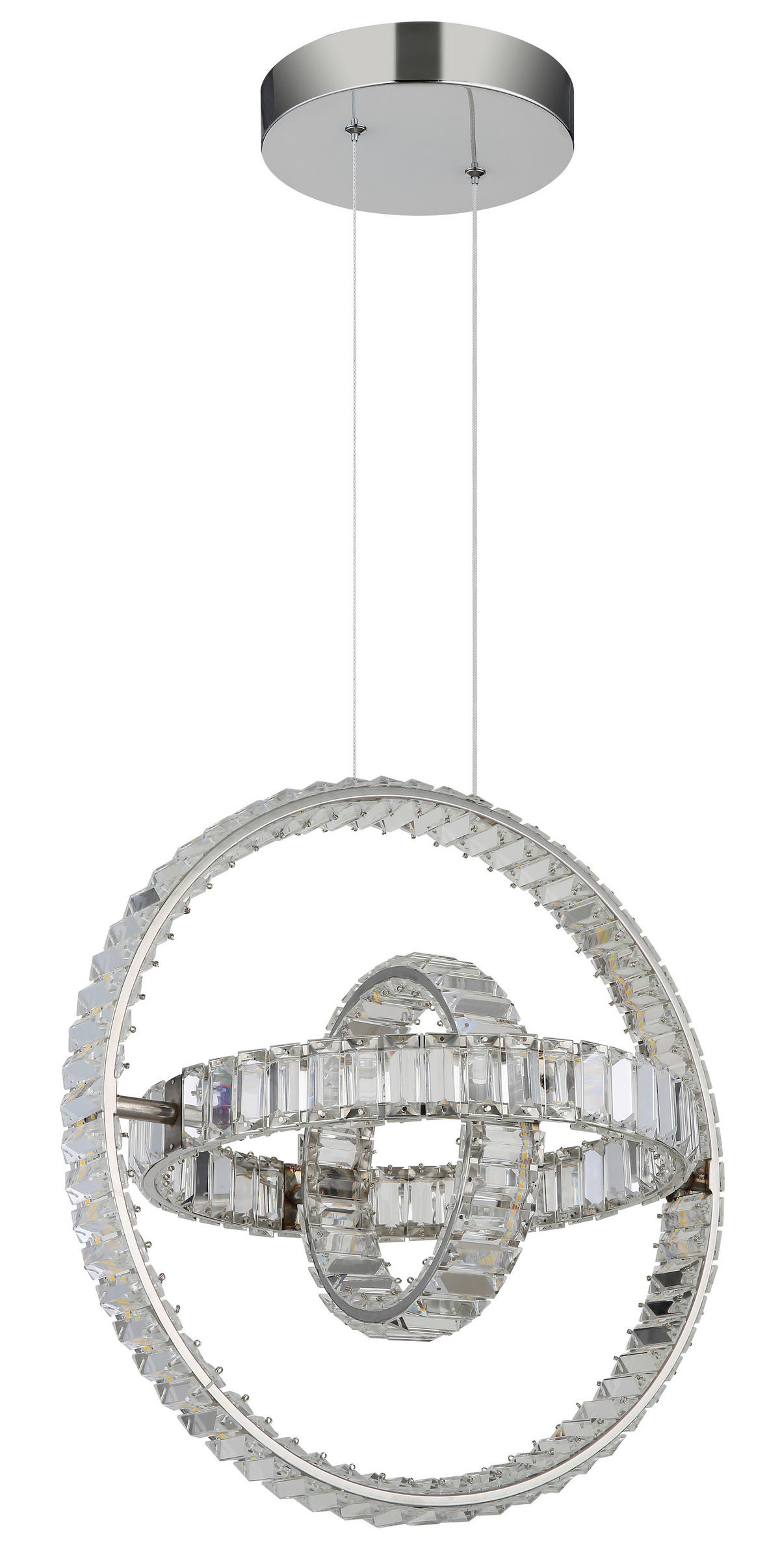LED-HÄNGELEUCHTE 50/40/120 cm  - Klar/Chromfarben, Design, Glas/Metall (50/40/120cm) - Globo