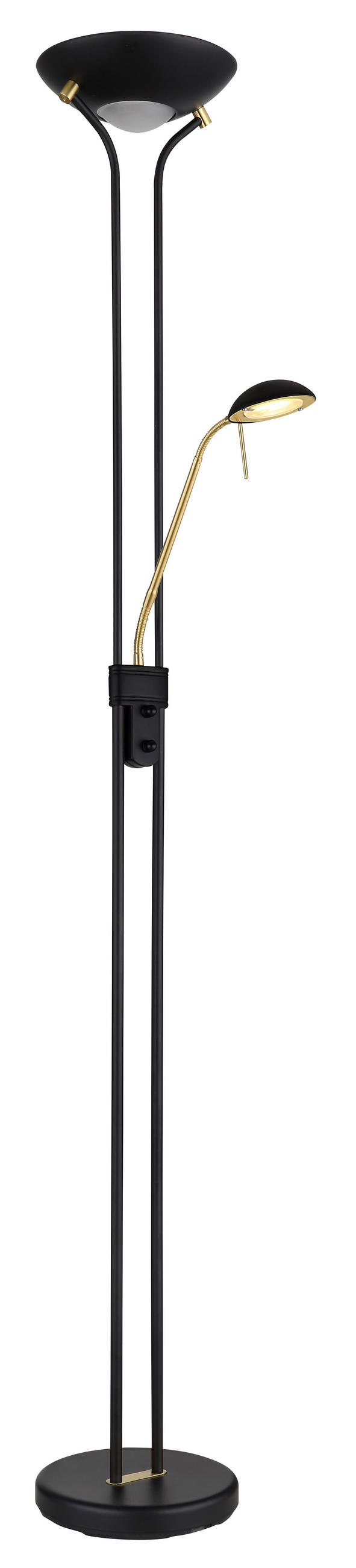 STOJEČA SVETILKA        25,5/180 cm       - črna/opal, Trend, kovina/umetna masa (25,5/180cm) - Globo