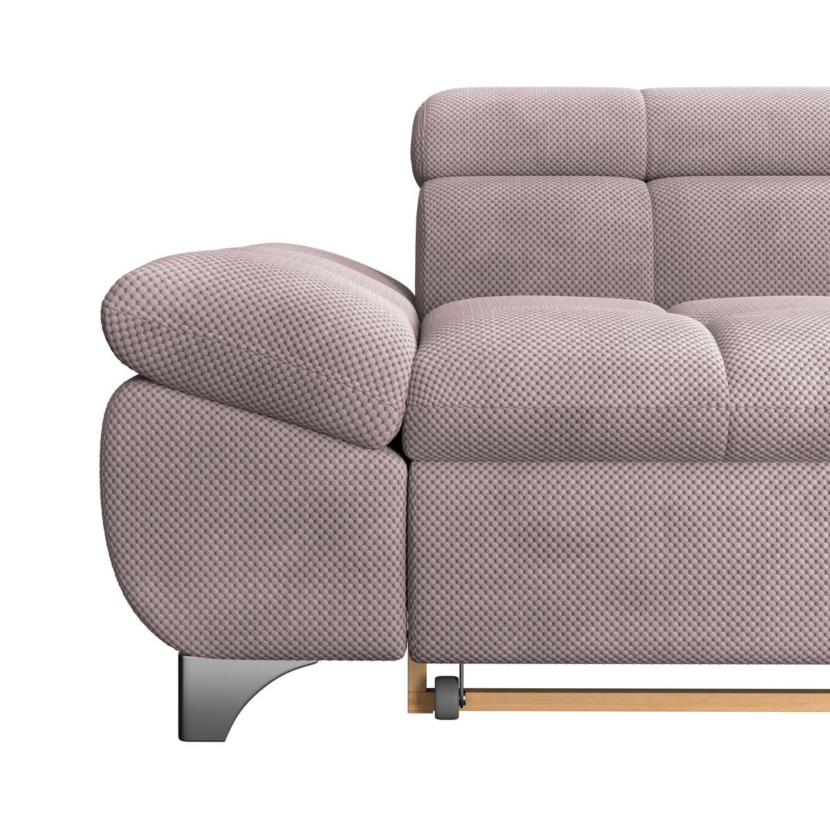 ECKSOFA Rosa Chenille  - Chromfarben/Rosa, KONVENTIONELL, Textil/Metall (312/234cm) - Livetastic