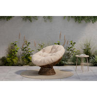 GARTEN-RELAXSESSEL Stahl  - Beige/Braun, KONVENTIONELL, Kunststoff/Metall (96/86/78cm) - Ambia Garden