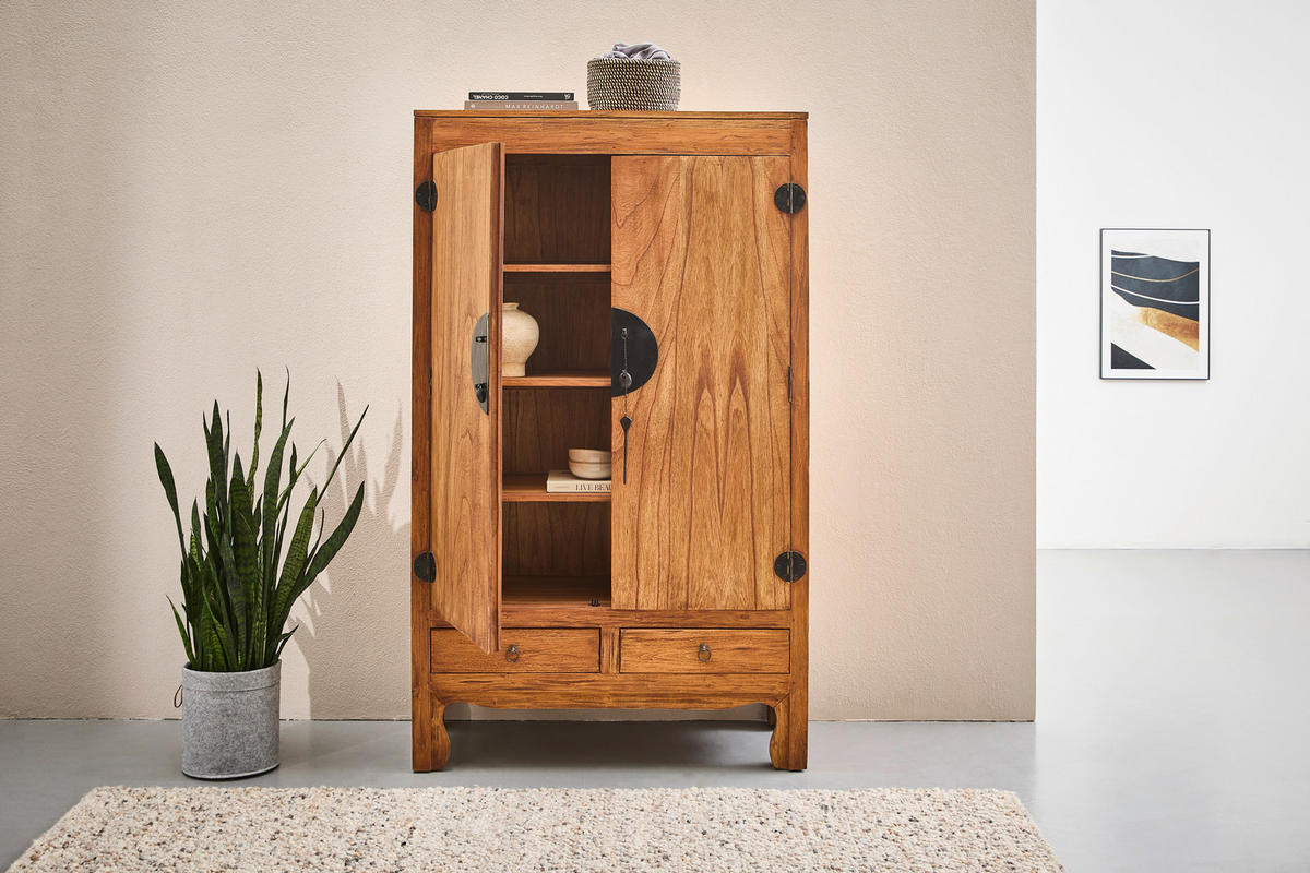 HOCHZEITSSCHRANK Naturfarben  105/175/45 cm  - Schwarz/Naturfarben, Lifestyle, Holz/Metall (105/175/45cm) - Landscape