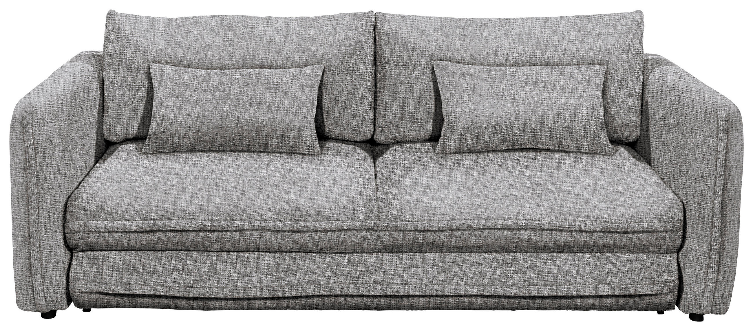 SCHLAFSOFA Mikrovelours Grau  - Schwarz/Grau, KONVENTIONELL, Kunststoff/Textil (237/94/117cm) - MID.YOU