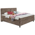 BOXSPRINGBETT 160/200 cm  in Taupe  - Taupe/Schwarz, KONVENTIONELL, Kunststoff/Textil (160/200cm) - Hom`in